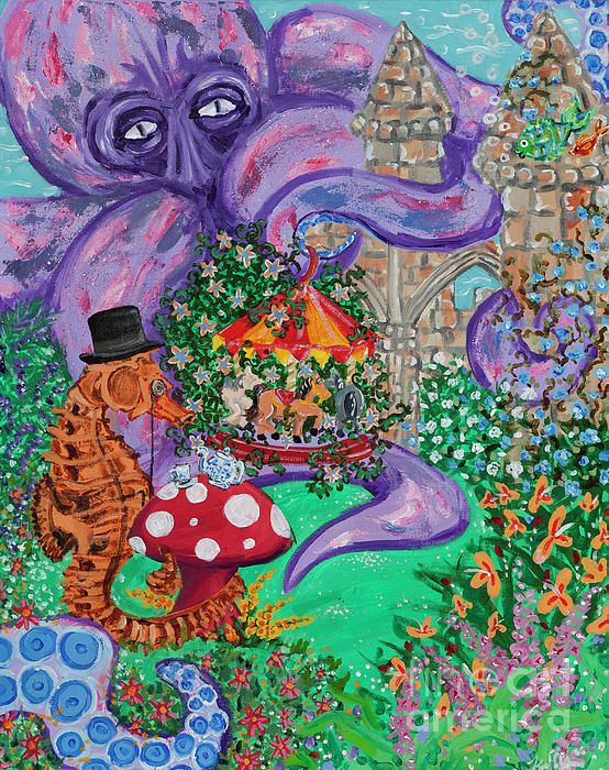 Pictures Of Octopuses. Octopuses Garden Painting