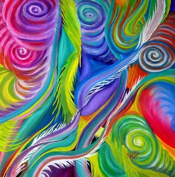 colors of rainbow. Rainbow Tornadoes Painting