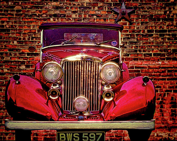 Red Bentley Convertible Photograph Red Bentley Convertible Fine Art Print