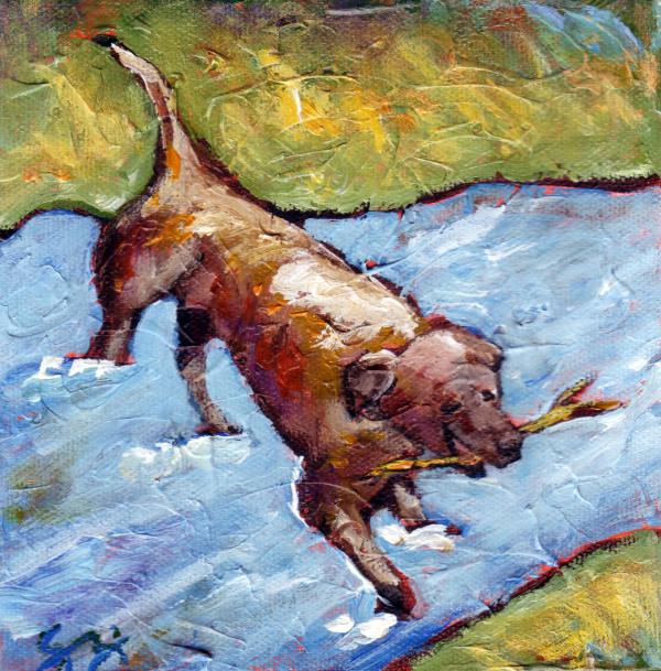 River Dog - Chocolate Lab chocolate lab dog. River Dog - Chocolate Lab