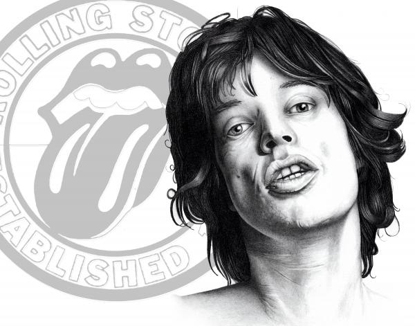Rolling Stones Mick Jagger Drawing Greeting Card