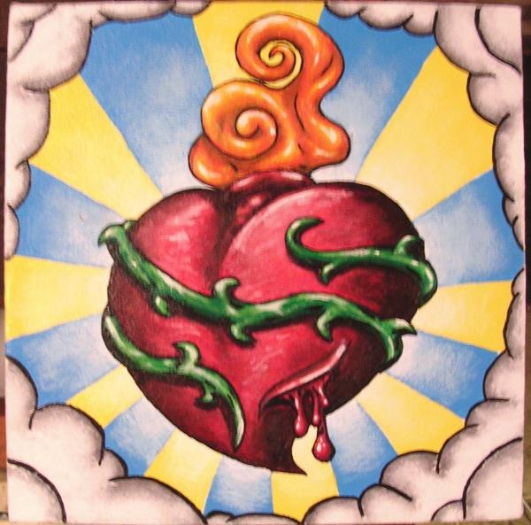 Sacred Heart Painting by Ryan P