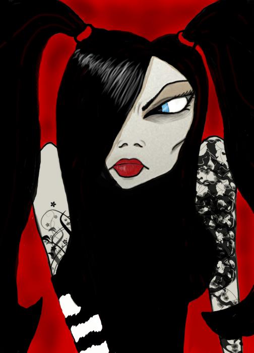 Tattooed anger Drawing by Brenda Boo. Tags: gothic art drawings 