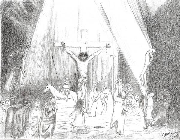 jesus christ on the cross drawings. The cross of Christ Drawing