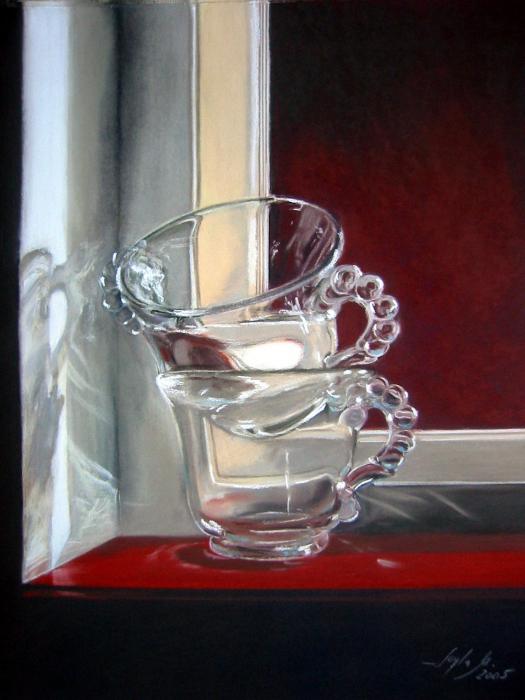The glass cups Painting - The glass cups Fine Art Print