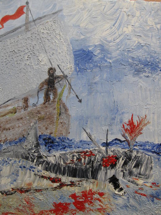 whale hunting graphs. Whale Hunt Painting - Whale
