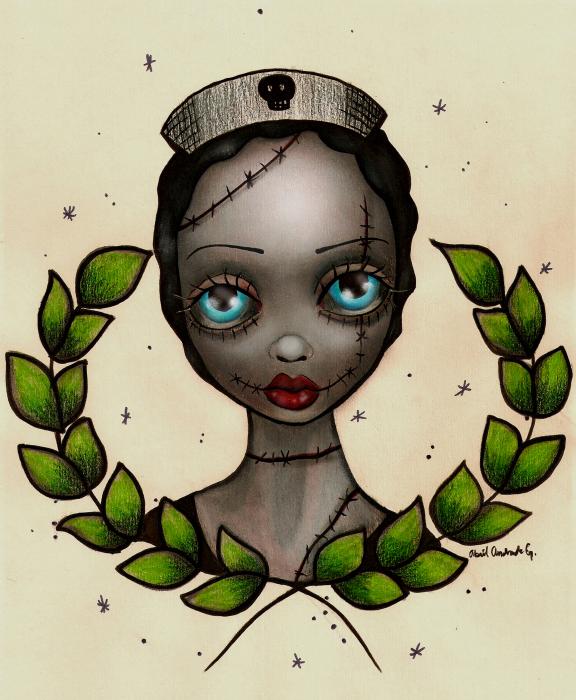 Zombie Nurse Painting - Zombie Nurse Fine Art Print