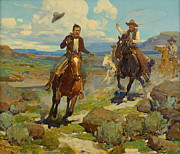 Famous Artists - Pursuit of a Cattle Thief by Frank Tenney Johnson