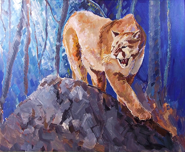 The Mountain Lion Painting by Yulia Hobriy