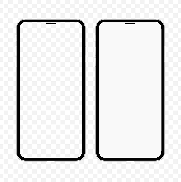 New version of slim smartphone similar to iphone with blank white and transparent screen. Realistic vector illustration. Drawing by Studio-Pro