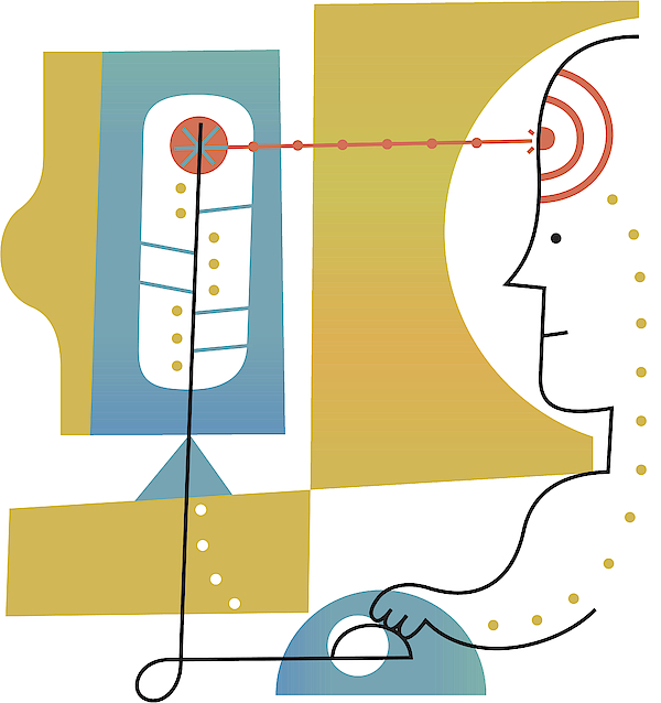 Profile Of A Man And Computer Illustrating User-targeted Online Web Content Drawing by Doug Ross Profile Of A Man And Computer Illustrating User-targeted Online Web Content Drawing by Doug Ross