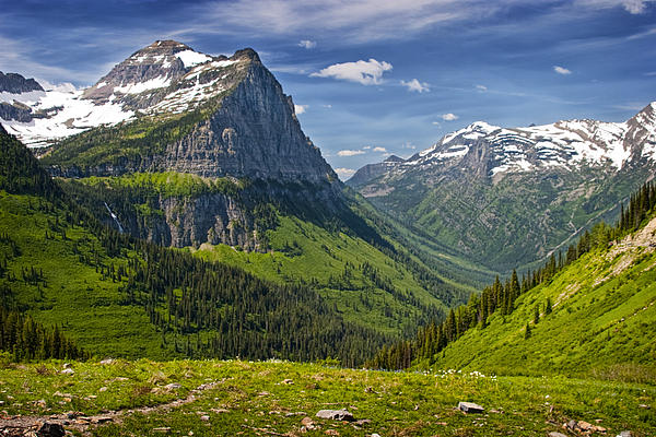 Mountain Range At Glacier National Park Photograph