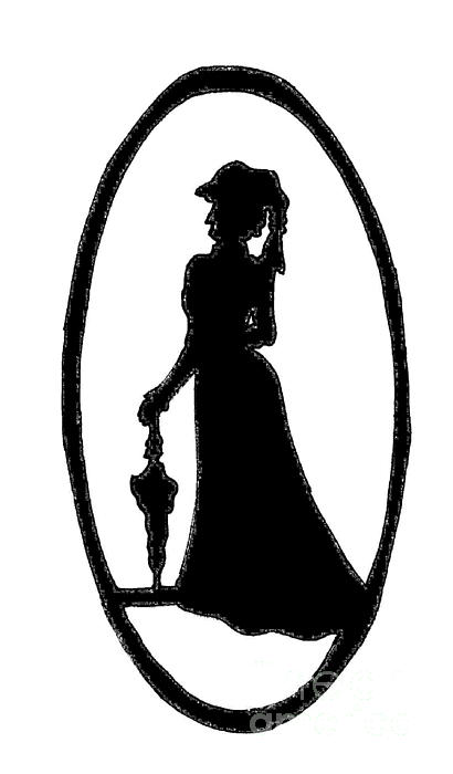 Woman Silhouette Black On White Digital Art by Jeannie 