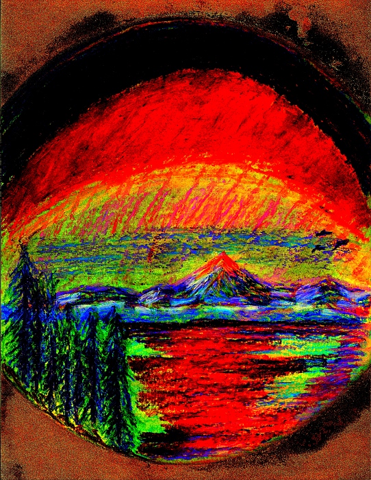 Aurora Borealis Northern Lights Painting By Ricardo Richard W Linford