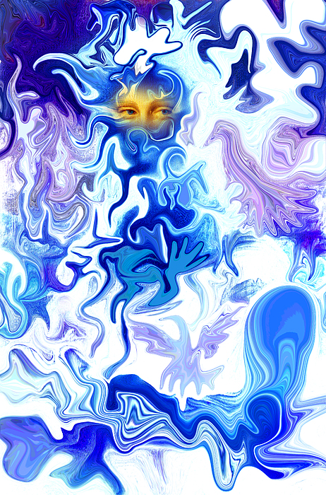 Blue Mona Digital Art By Eric Colorbender 
