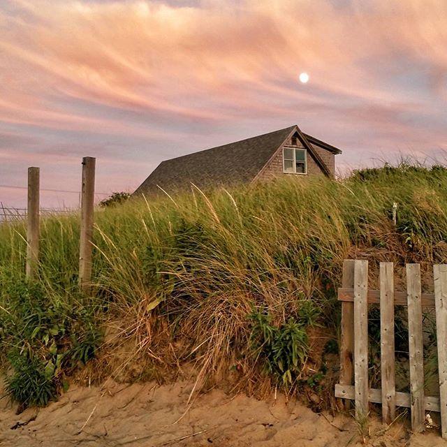 Sunset Photograph - Moon Over Cape House At Sunset by Sally Cooper