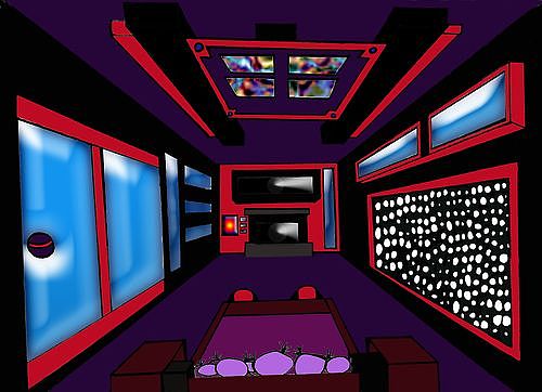 One Point Perspective Interior Design Drawing By Savana Smith