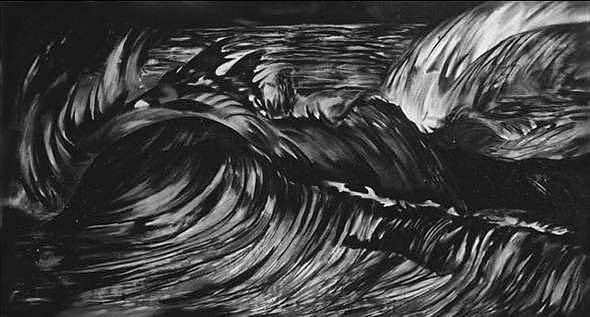 Tsunami Drawing by Anton Biedermann