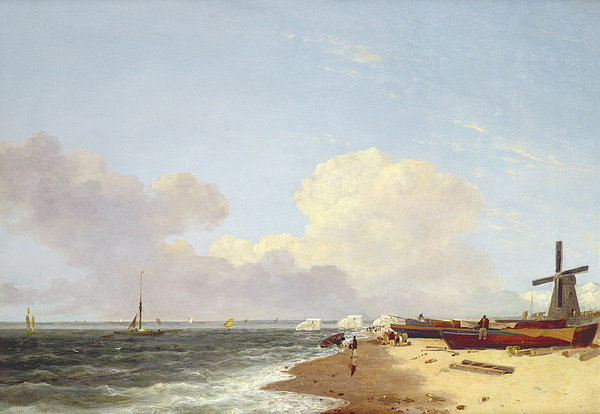 Beach Painting - Yarmouth Beach, Looking North - Morning by John Crome