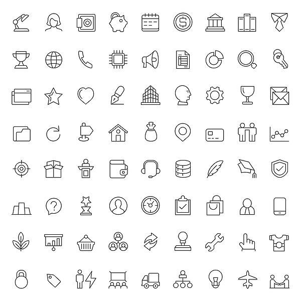 Business and finance icon set Drawing by FingerMedium