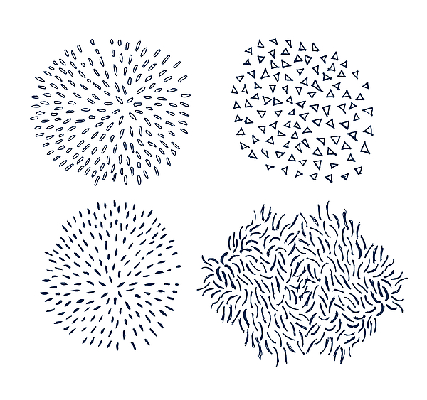 Seamless vector doodle textures set of 4 Drawing by Shomiz