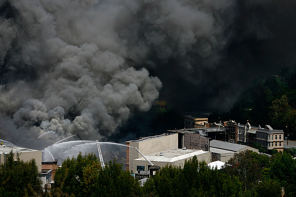 Firefighters Battle Blaze At Universal Studios Photograph by David McNew