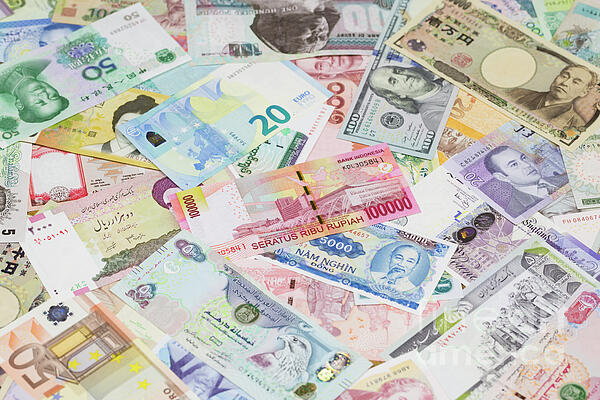 Indonesia Photograph - International currency banknotes #8 by Roberto Morgenthaler