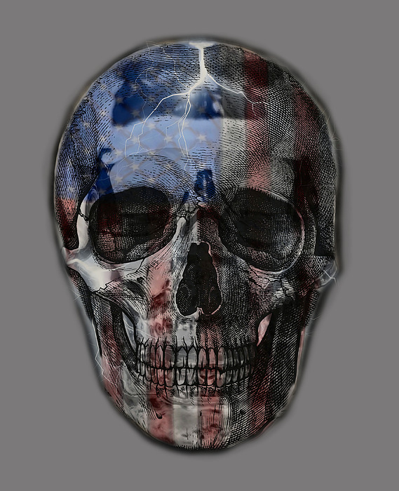 Americana Skull Digital Art by DJ Florek
