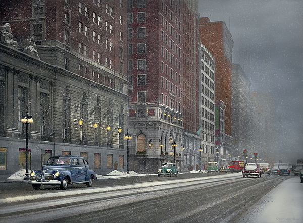City - Chicago, IL - Wintertime in Chicago 1942 Photograph by Mike Savad