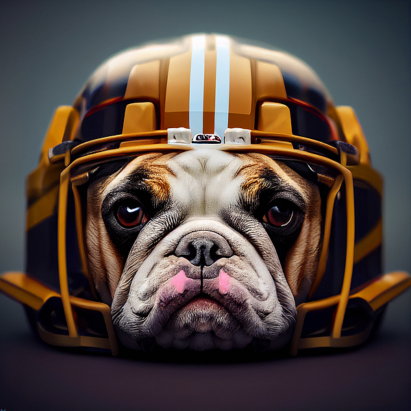 Football Bulldog Collection 1 Mixed Media by Marvin Blaine