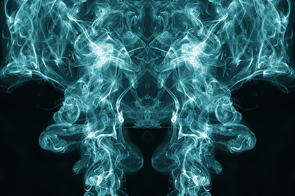Full frame of forms and figures of smoke of color blue and white in ascending movement on a black background Photograph by Jose A. Bernat Bacete Full frame of forms and figures of smoke of color blue and white in ascending movement on a black background Photograph by Jose A. Bernat Bacete
