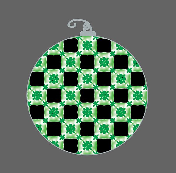 Green and Silver Christmas Ornament Digital Art by Marianne Campolongo