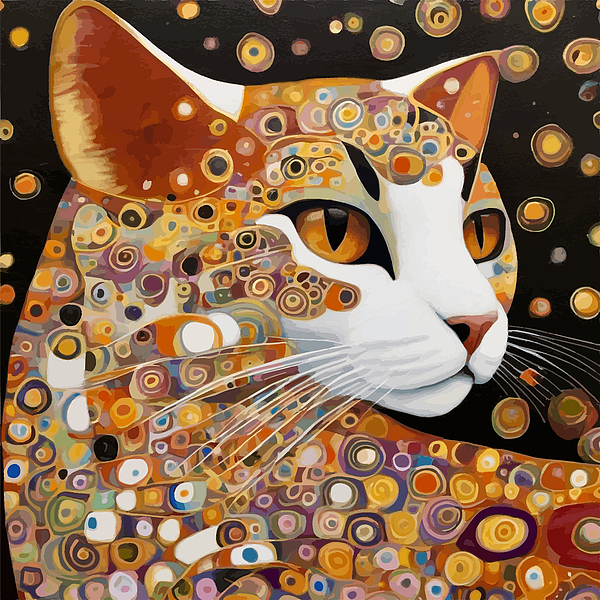 Gustav Klimt  - Klimt Cat with Almond Eyes by Vicky Brago-Mitchell