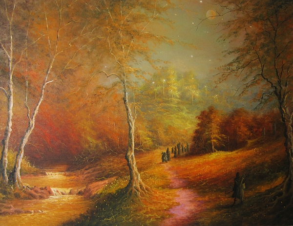 The Hobbit Painting - The Golden Wood by Joe Gilronan