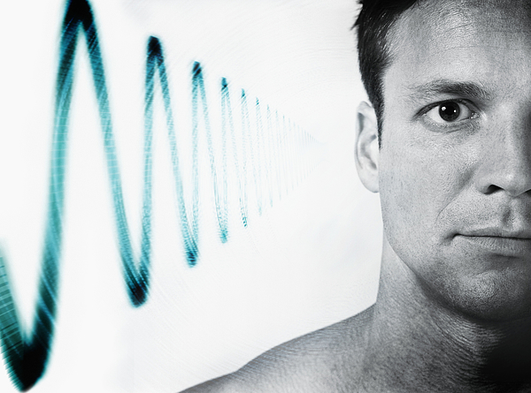 Man with soundwave at side of head (Digital Composite) Photograph by Adam Gault Man with soundwave at side of head (Digital Composite) Photograph by Adam Gault