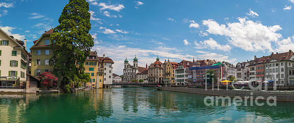 Panorama view of Lucerne, Switzerland and Reuss river Photograph by Dejan Jovanovic