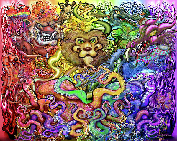 Rainbow of Animals Digital Art by Kevin Middleton