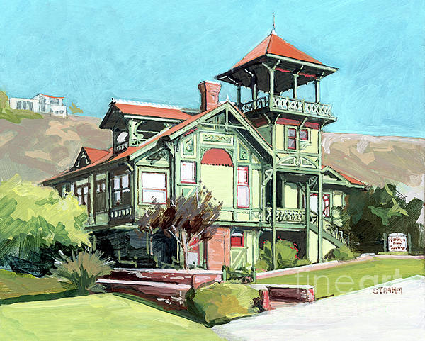 San Diego Painting - Sherman-Gilbert House Heritage Park Old Town San Diego California  by Paul Strahm