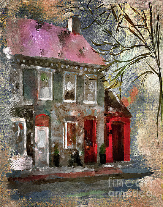 Small Town Shops Digital Art by Lois Bryan