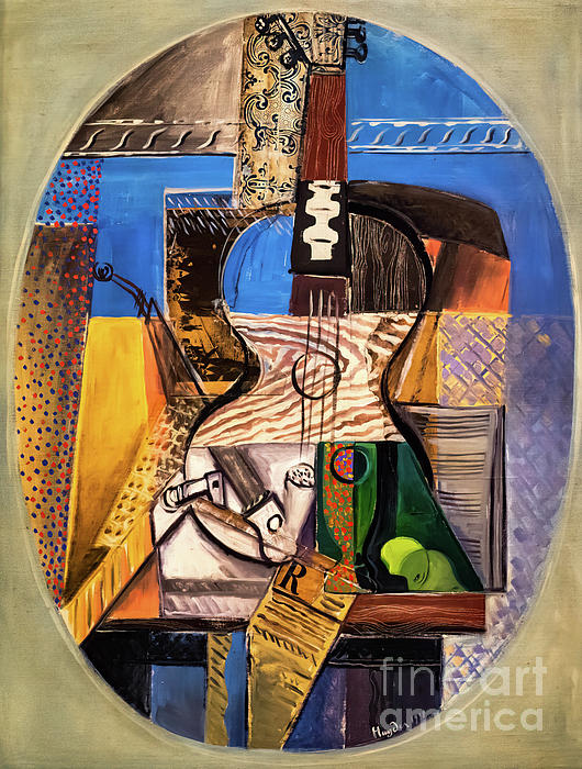 Still Life with Guitar by Henri Hayden 1918 Painting by Henri Hayden