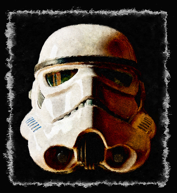 Stormtrooper Helmet Painting Digital Art by Weston Westmoreland