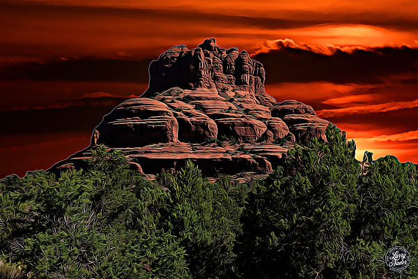 Sunset at Bell Rock Digital Art by Larry Nader
