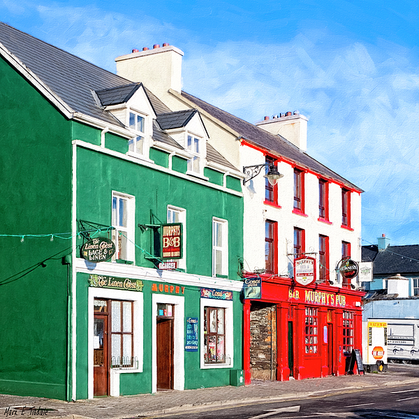 Sunshine On The Pubs In Dingle Ireland Mixed Media by Mark E Tisdale
