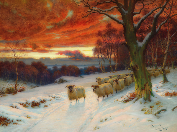 Winter Evening Painting by Wright Barker