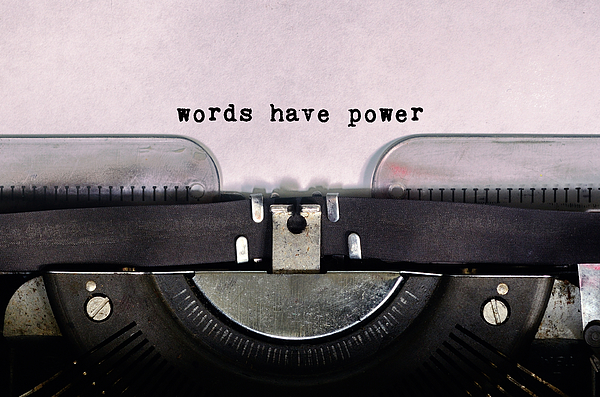 Words Have Power Text Type on Vintage Typewriter Photograph by Cn0ra