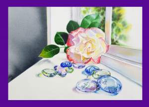 Art Show And Glass Rocks With The Rose