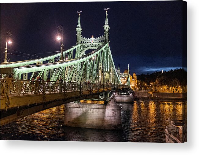 Bridge Acrylic Print featuring the photograph a Bridge in Budapest by Dubi Roman