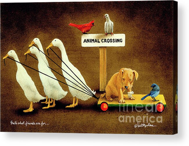 Ducks Acrylic Print featuring the That's What Friends Are For... by Will Bullas