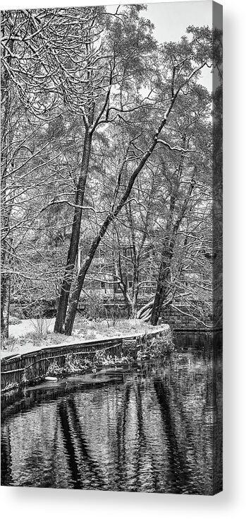 Winter Morning Bw Acrylic Print featuring the photograph winter morning BW #k6 by Leif Sohlman