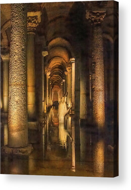 Basilica Cistern Acrylic Print featuring the photograph Basilica Cistern Underground Reservoir by Rebecca Herranen